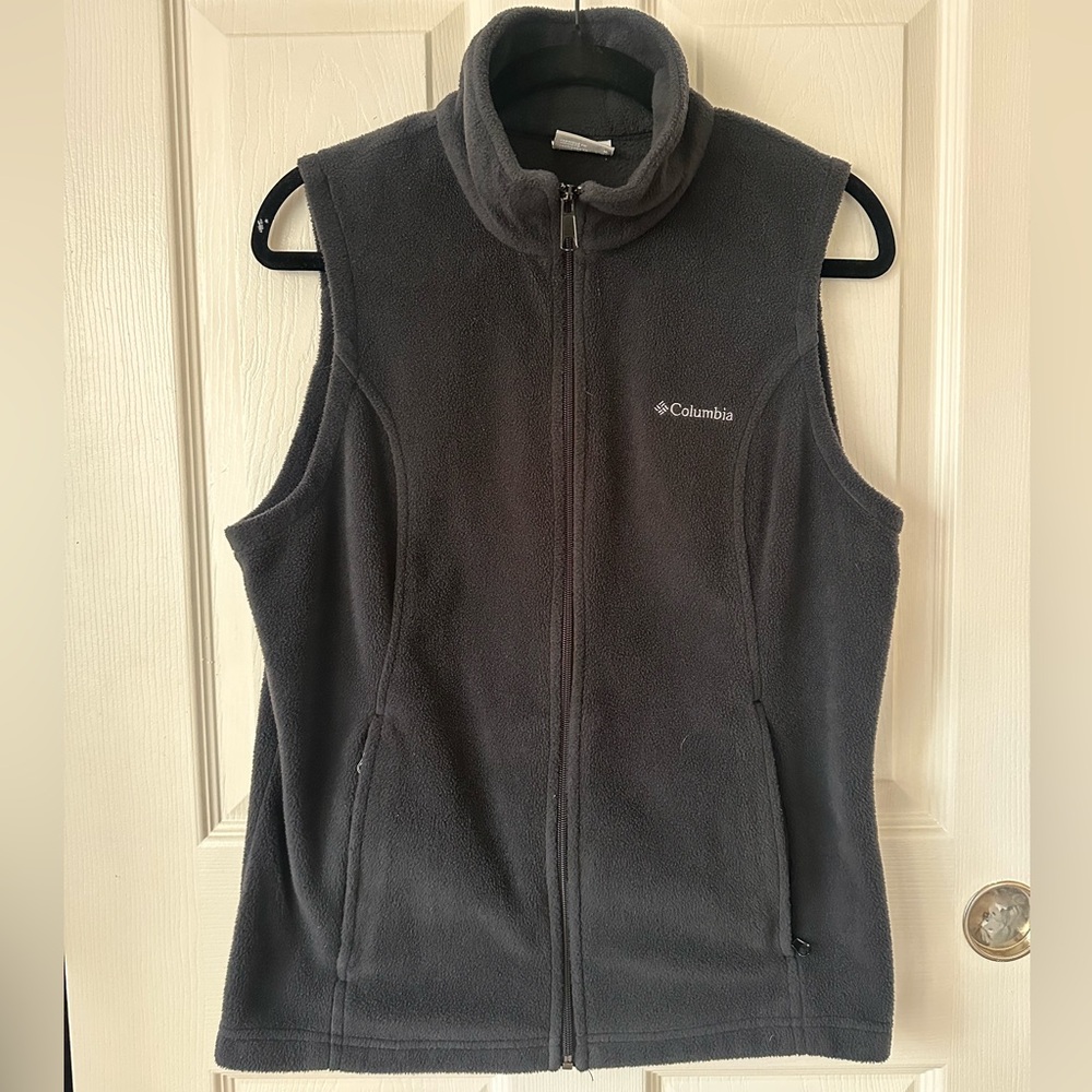 Womens Columbia Fleece Vest- Black Size Medium
